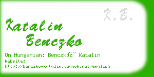 katalin benczko business card
